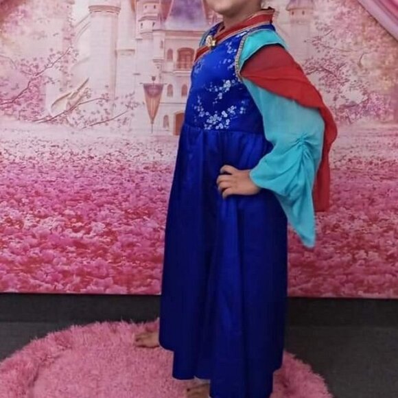 DISNEY LICENSED MULAN PRINCESS GOWN DRESS COSTUME SIZE 5/6 - Picture 1 of 4